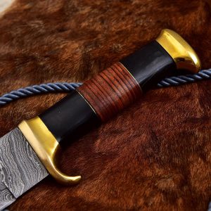 Hand Forged Hunting Knife,Custom Damascus Hunting Knife, Black Muqalta Handle Knife, Leather Handle Hunting Knife, Premium Hunting Knife USA, Damascus Hunting Knife for Sale, Hunting Knife with Leather Sheath, Outdoor Survival Knife, High-Quality Damascus Knife, Handmade Hunting Knife, Fixed Blade Hunting Knife