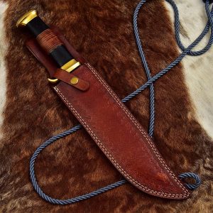 Hand Forged Hunting Knife,Custom Damascus Hunting Knife, Black Muqalta Handle Knife, Leather Handle Hunting Knife, Premium Hunting Knife USA, Damascus Hunting Knife for Sale, Hunting Knife with Leather Sheath, Outdoor Survival Knife, High-Quality Damascus Knife, Handmade Hunting Knife, Fixed Blade Hunting Knife