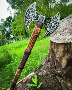 double blade axe, axes, steel axe, handmade axe, axe in USA, cheap axe, custom axe, battle axe, high carbon steel axe, Olivia wood axe, double headed axe, collectible axe, outdoor axe, axe for sale USA
