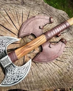 double blade axe, axes, steel axe, handmade axe, axe in USA, cheap axe, custom axe, battle axe, high carbon steel axe, Olivia wood axe, double headed axe, collectible axe, outdoor axe, axe for sale USA
