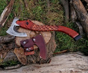 functional viking hatchet ashwood, handmade viking axe, handmade axe, axes, steel axe, axe in USA, cheap axe, battle axe, valknut axe, viking hatchet, ashwood handle axe, custom axe USA