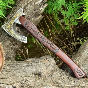 handmade viking axe rose wood, handmade axe, axes, steel axe, axe in USA, cheap axe, battle axe, viking axe, carbon steel axe, rose wood handle axe, custom axe USA, axe for collectors