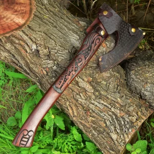 handmade viking axe rose wood, handmade axe, axes, steel axe, axe in USA, cheap axe, battle axe, viking axe, carbon steel axe, rose wood handle axe, custom axe USA, axe for collectors